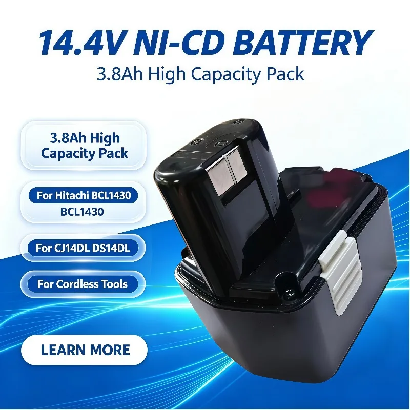 NI‑MH/NI‑CD 14.4V 3.8Ah Rechargeable Battery Pack Compatible With Hitachi Cordless Drill BCL1430 BCL1415 EB1414S