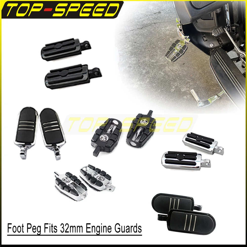 

Motorcycle Footrest Peg Highway Bar Mount Footboard For Harley Cafe Racer Electra Glide Touring Road King Street Glide 2014-2023