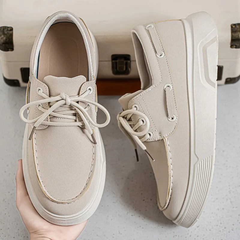 

2025 New Stylish Moccasins Shoes Men's Sneakers Casual Loafers All-match Wedding Suede Shoes High Quality Men All Season Walking