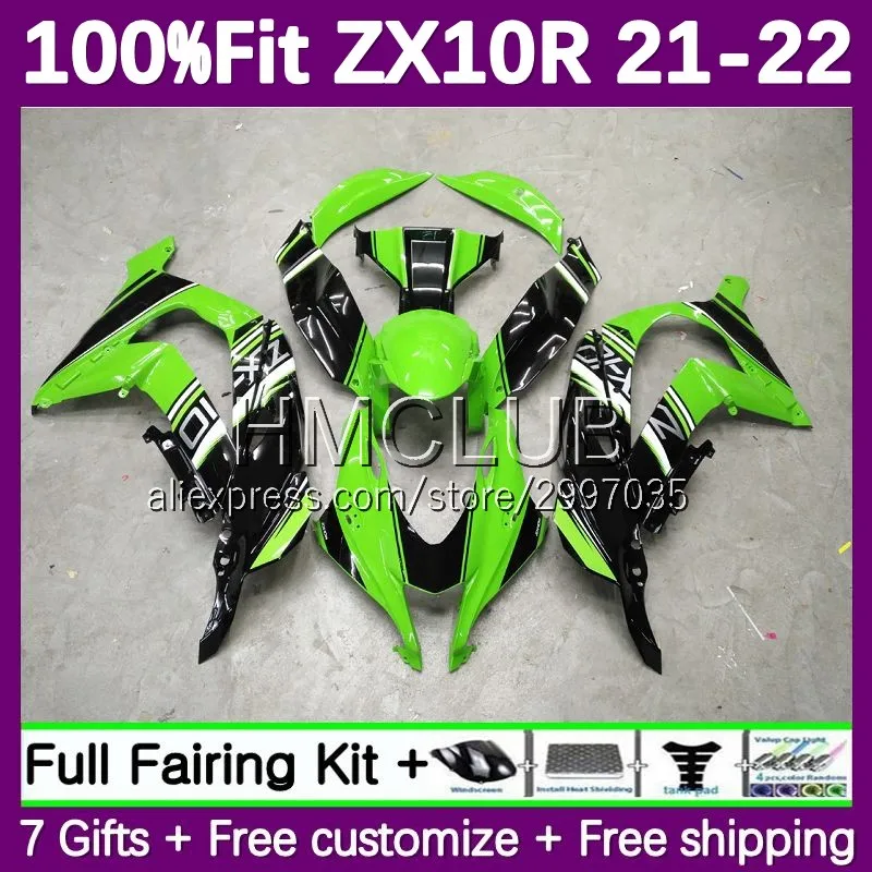 Injection Fairing For KAWASAKI NINJA ZX-10R ZX 10 R 10R 1000 CC 115No.26 ZX1000 ZX10R 21 22 2021 2022 2023 Body Kit green stock