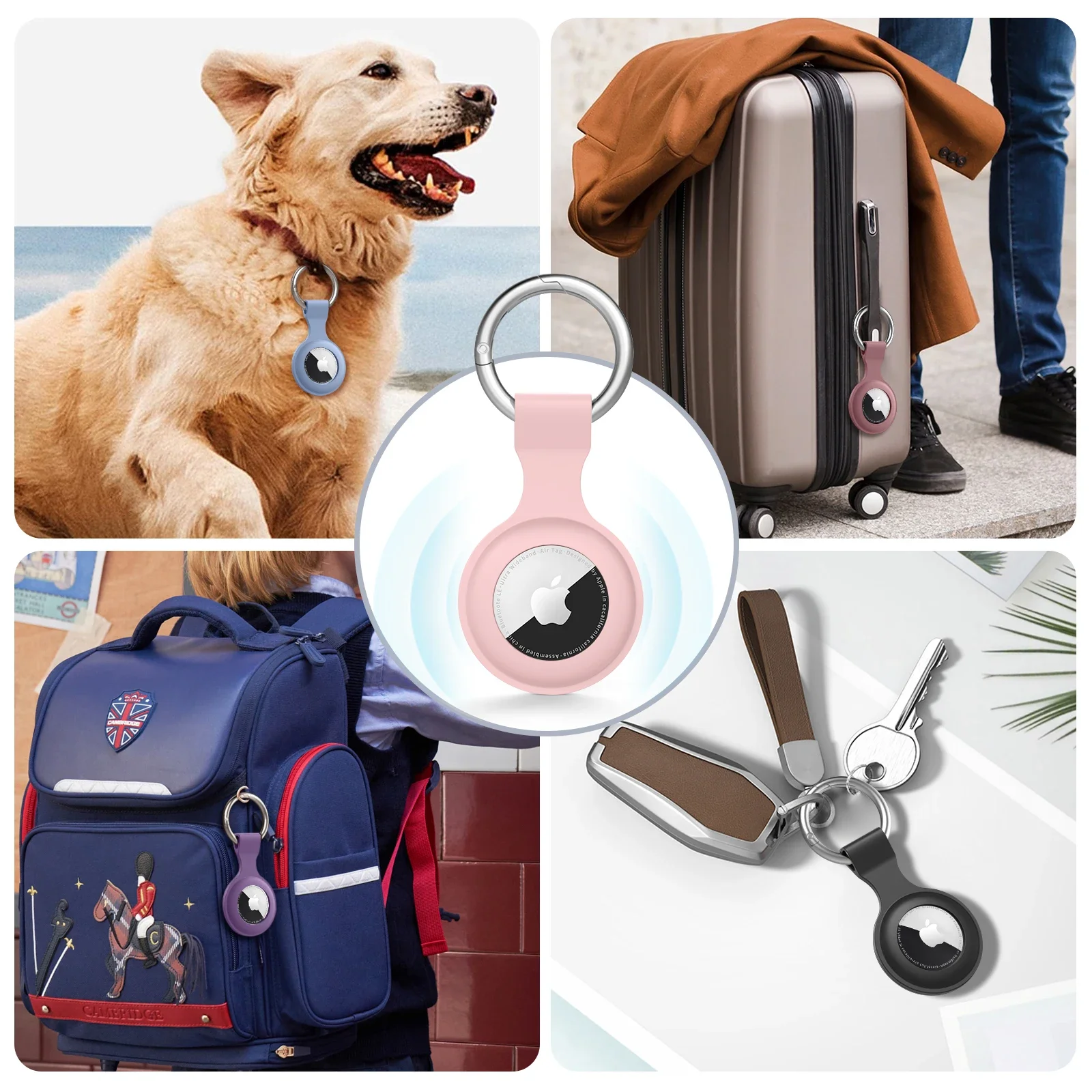 Silikonhülle für Apple Airtags, Schutzhülle, Tracker-Zubehör, kratzfeste Hülle, Schlüsselanhänger für Apple Air Tag 2 Hülle – Detail 5