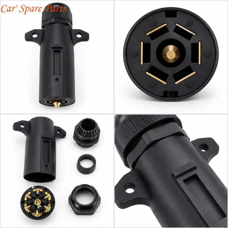 Y4UA Vehicle-to-Trailer Electrical Connector, 7-Pin Design for 12V Wiring and Supported Lighting and Brake Circuits