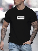 Hip Hop Streetwear Live'25 Oasis-s Band Tshirts Round Neck Cotton Unisex Tee-shirt Summer Casual Graphic Printing T-shirt Male