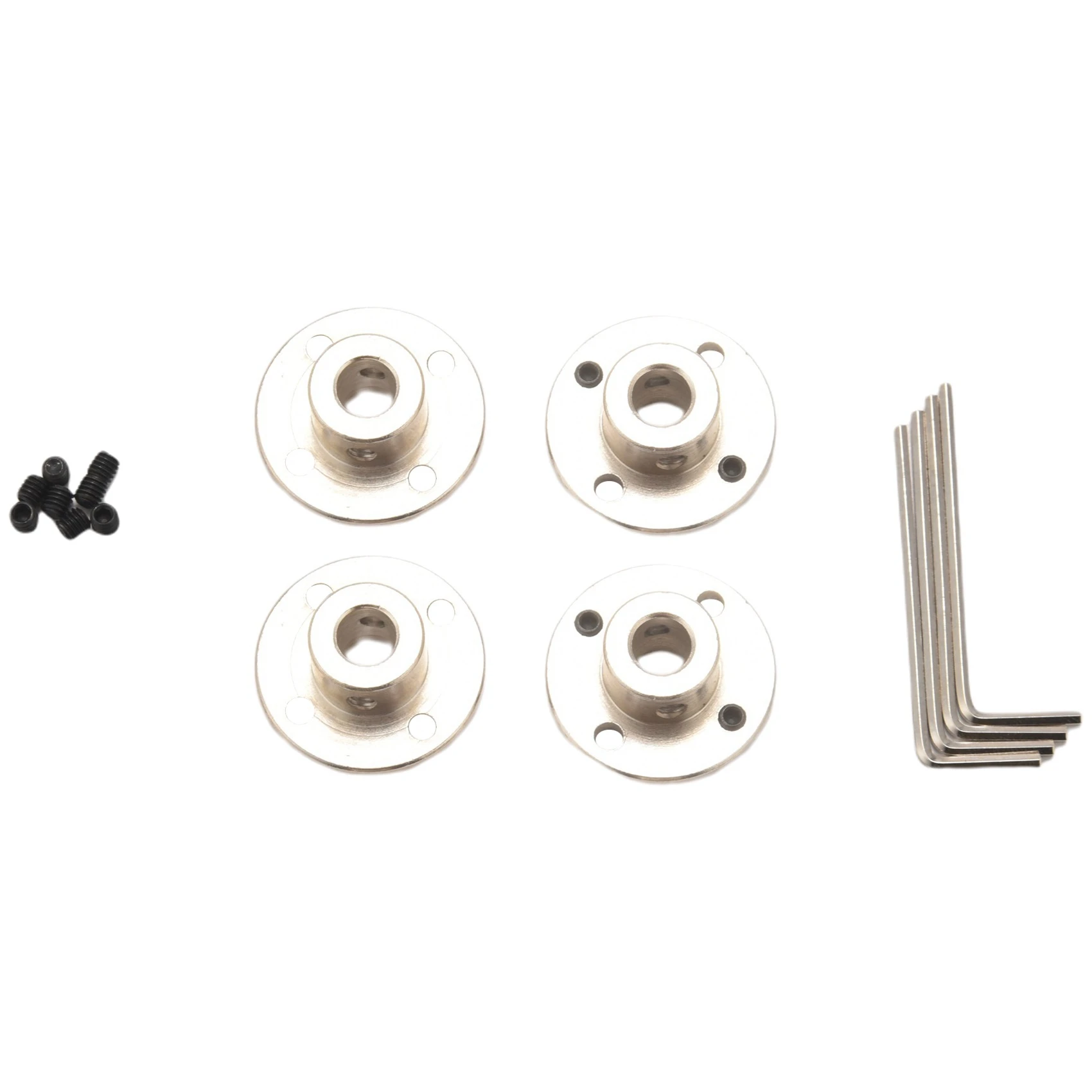 

ABNC-8mm Flange Coupling Connector, Rigid Guide Steel Model Coupler Accessory, Shaft Axis Fittings for RC Model Motors(4 Pack)