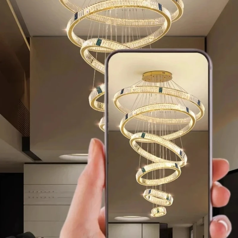 

Modern Luxury Saving Home LED Crystal Chandelier Suitable for Living Room Corridor Staircase Chandelier Home Designer Lighting