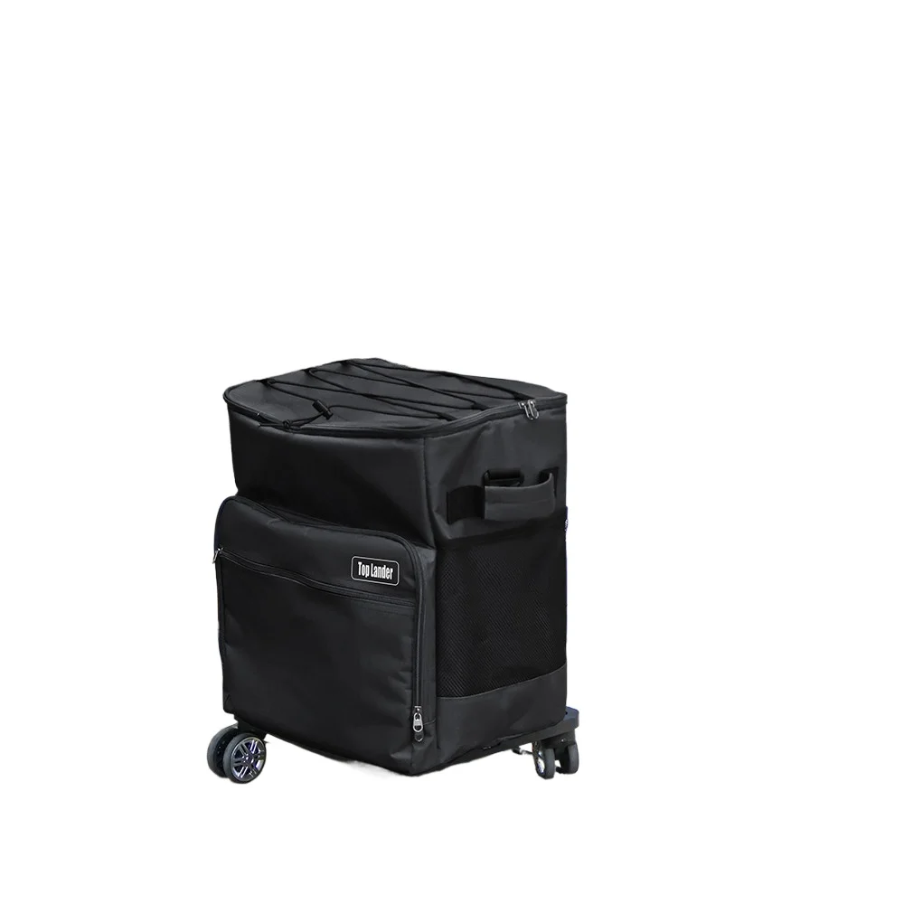40L Collapsible Rolling Cooler Bag with Outdoor BBQ Food Storage  Wheels Handle Large Insulated Ice Chest Camping Picnic Travel