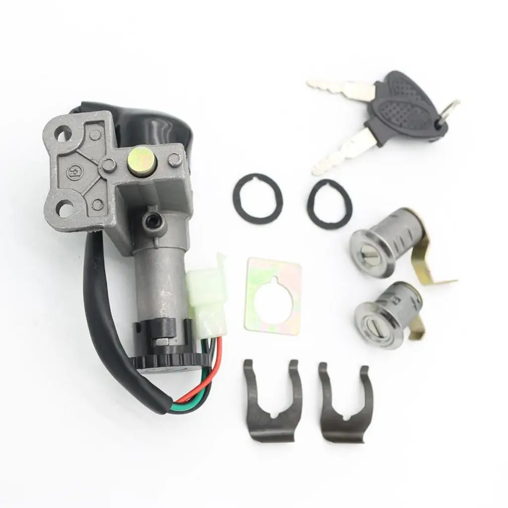 Ignition Key Switch Set 4 Pin Plug Reliable Scooter Ignition Lock for GY6 125cc 150cc Mopeds