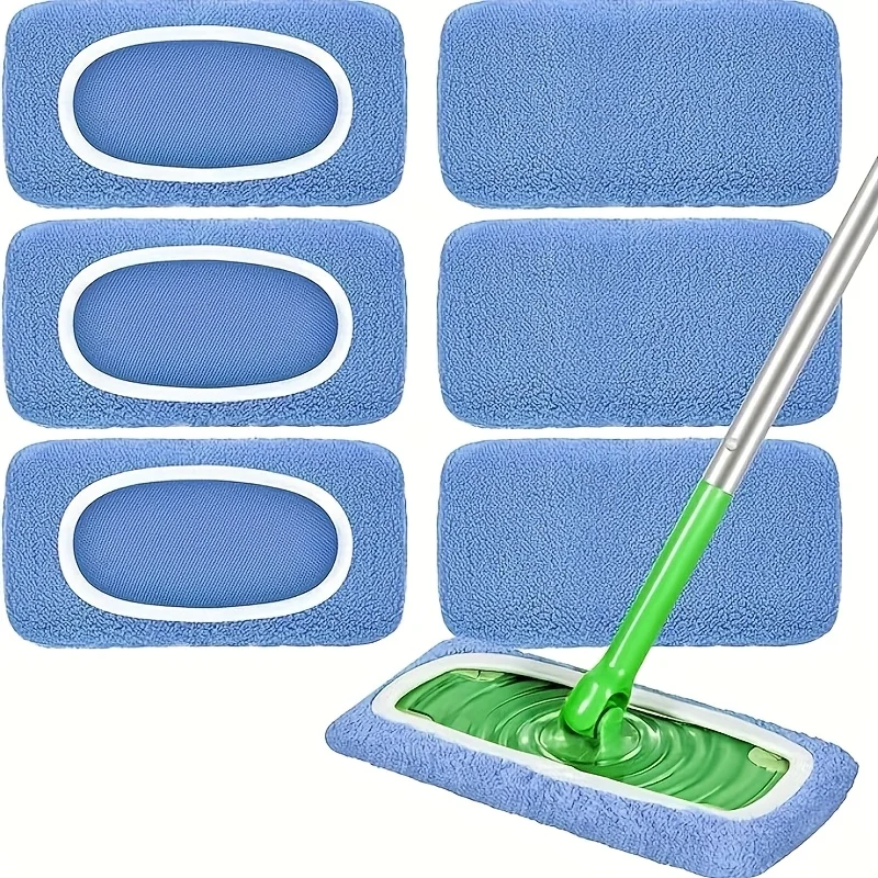 4pcs Reusable Mop Pads Ultra-Fine Fiber Dry Sweeping Cloth And Machine Washable Wet Pads for Replacement