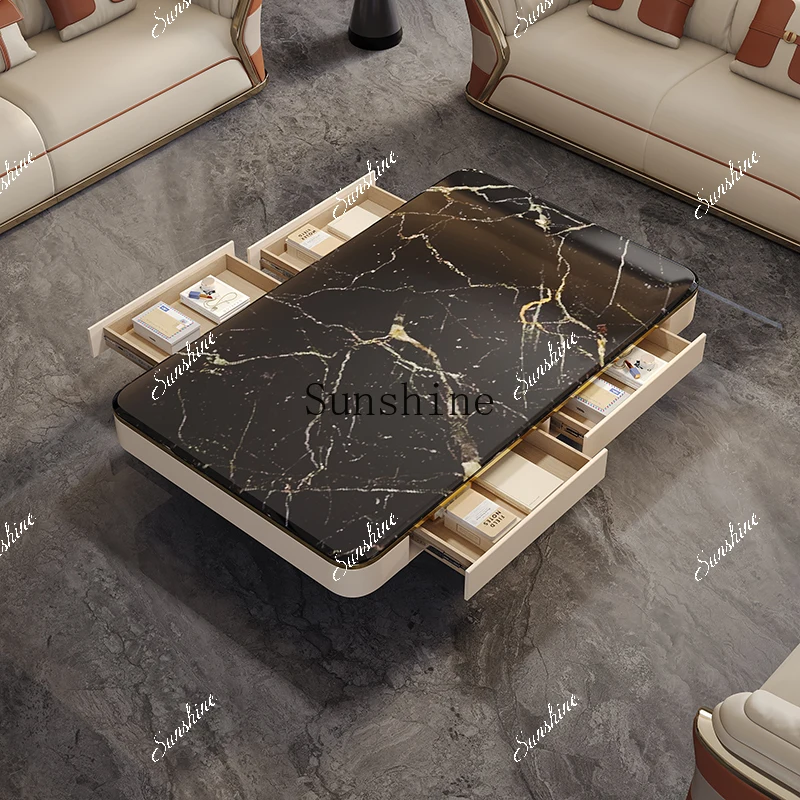 Light luxury living room creative high sense extended large apartment coffee table villa home  FT