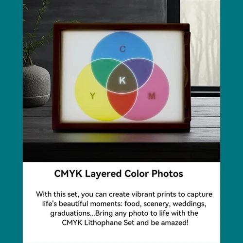 Imagen 2 del producto Placa de luz trasera de filamento CMYK PLA 1,75mm pla Lithophane filamento de impresora 3D FDM para fotos impresas 3d marco de fotos Lithophane