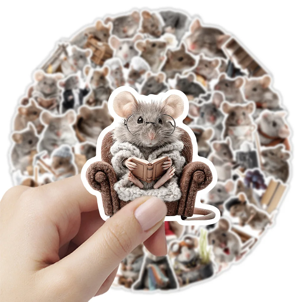 55 Stück Chinesische Tierkreiszeichen-Ratten Graffiti-Aufkleber Niedliche Ratten-Cartoon-Sticker DIY Gepäck Handy Gitarre Tasse Scrapbook Wasserfeste Aufkleber