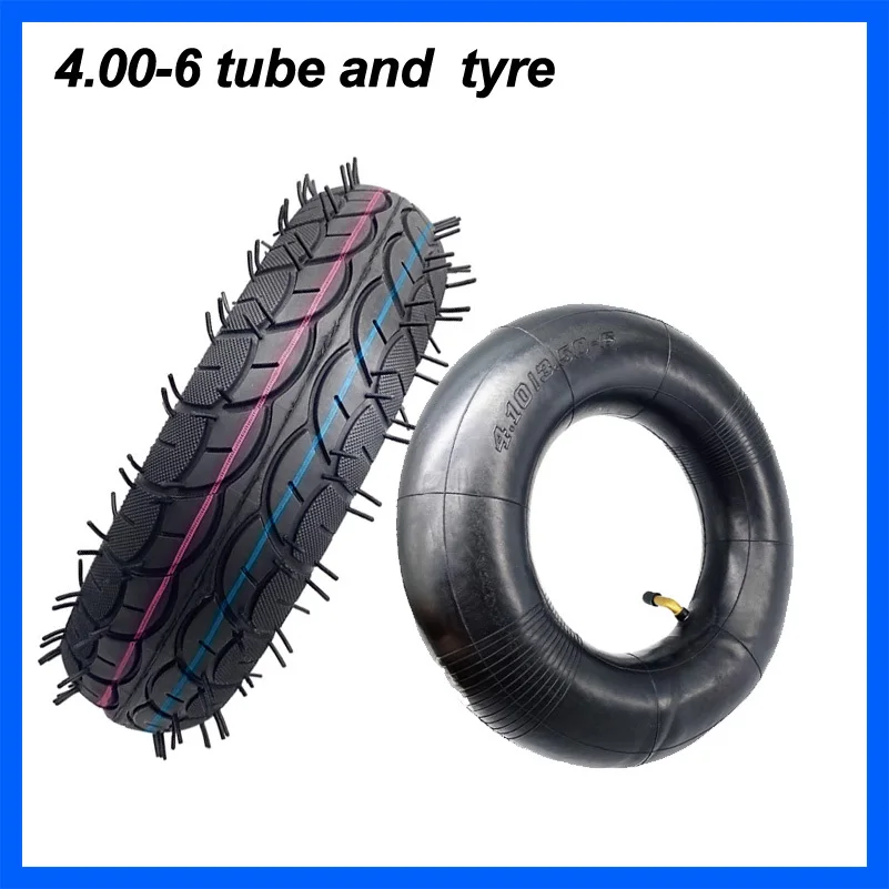 4.00-6 Inner Tube Outer Tyre for Electric Scooter, Electric Vehicle, Gokart Tire Replacement Accessories