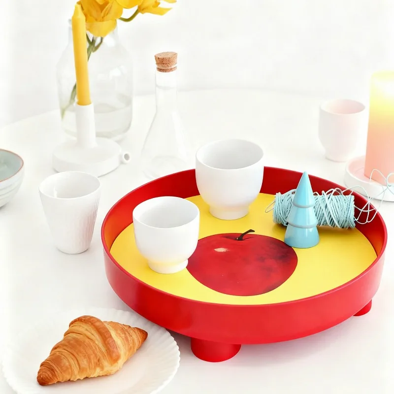 Multifunctional Storage Tray, Colorful Geometric Desktop Organizer for Fruit Keys Perfume, Home Decor Catchall Tray, Unique Gift