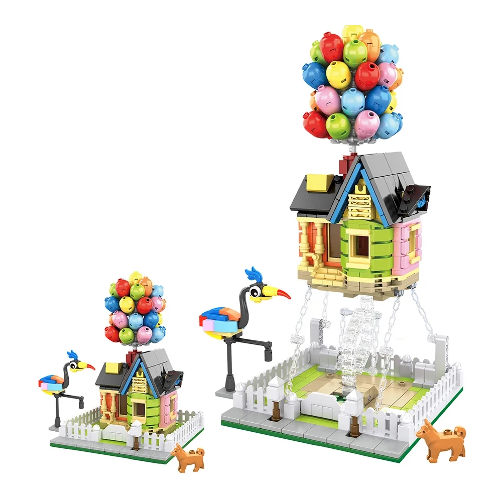 Creative Balloon House Street View Create Ideas Adorable Architecture Building Blocks Bricks Model Educational Toy Gift 555pcs