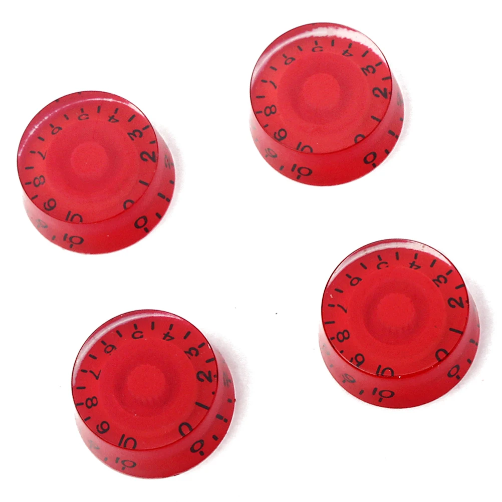 

4Pcs Professional Guitar Control Knobs Volume Tone Durable Plastic Electric Guitar Parts Gd35 Red Control Knobs Cap