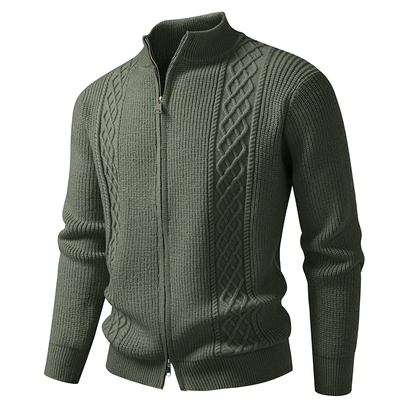 

2025 Men's Cardigans Thick Warm Fashion Long Sleeved Casual Pullover Knitted Sweater Men Tops