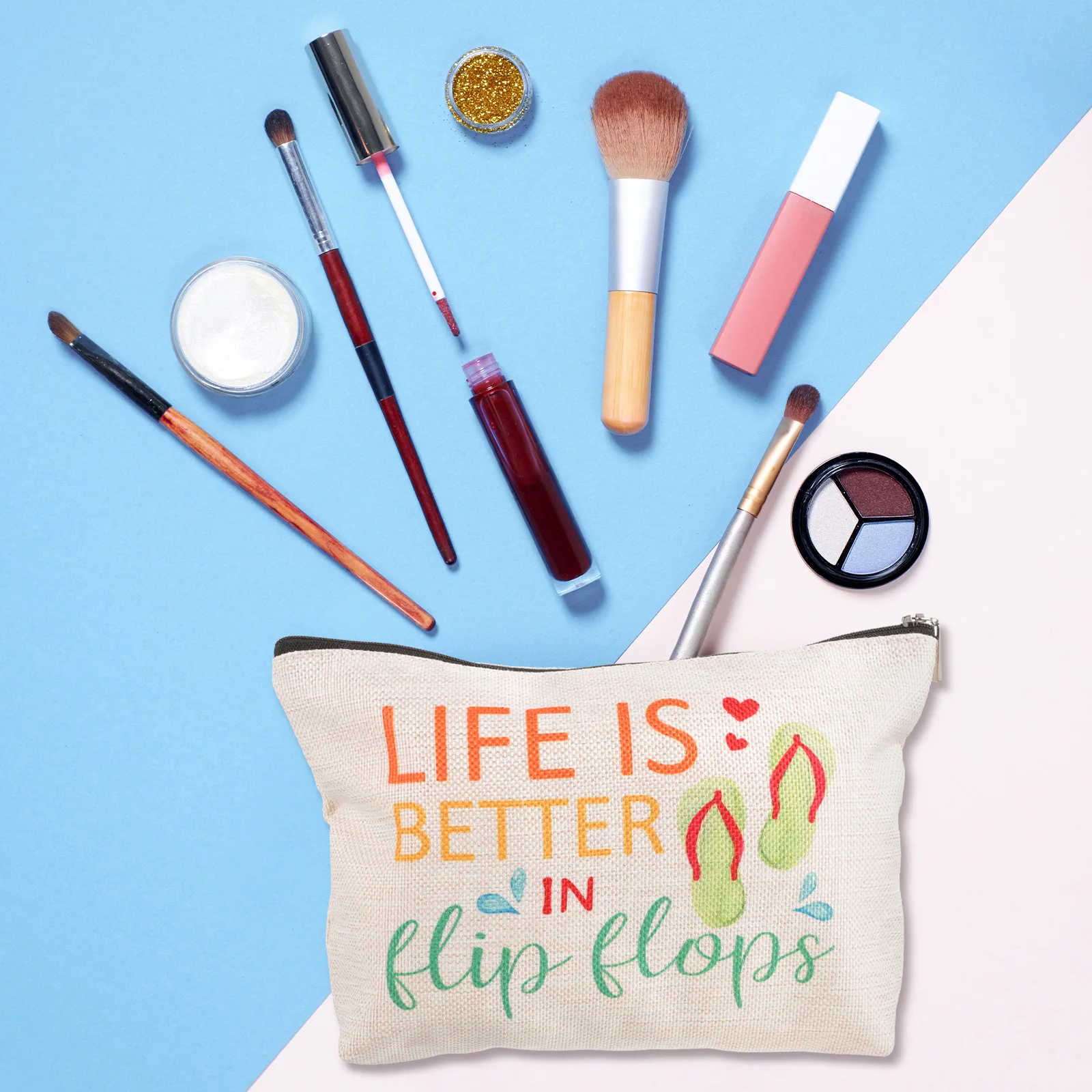 

Summer Print Cosmetics Bag 25x18cm Cotton Linen Waterproof Travel Makeup ganizer Pouch Zipper Storage Bags For Women Nurse