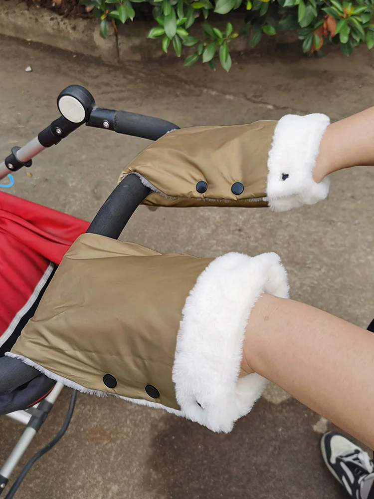 1pair Baby Stroller Mittens Waterproof Infant Clutch Cart Gloves Windproof Thick Warm Baby Buggy Handcover Accessories