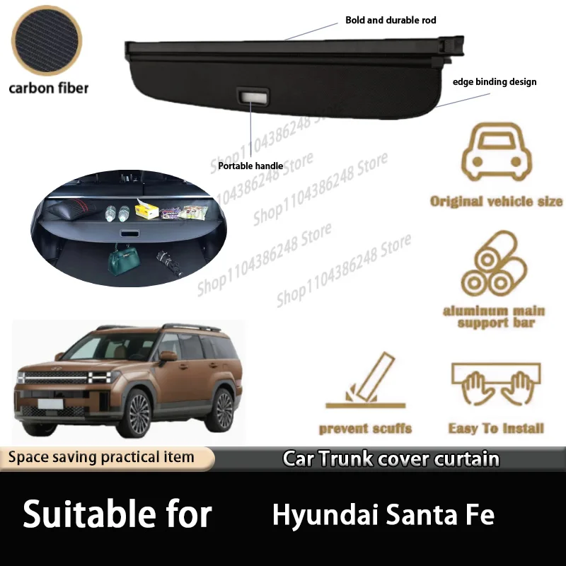 

Suitable for Hyundai Santa Fe Trunk Curtain Rear Trunk Storage Partition Bezel Interior Modification Accessories