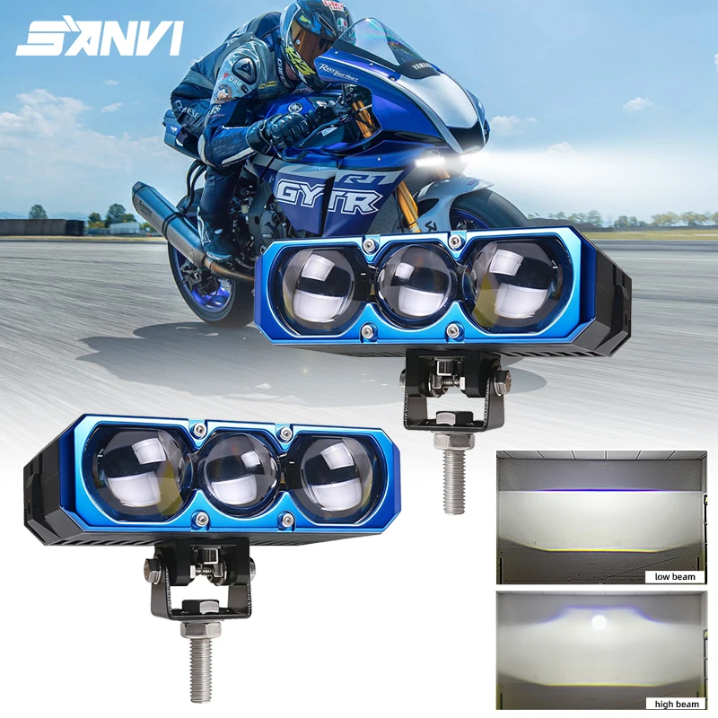 

SANVI S301 Car Grille Light Motorcycle Auxiliary Driving LED Headlight for Truck 4x4 Off-road Vehicle Spotlights 12V Auto Parts