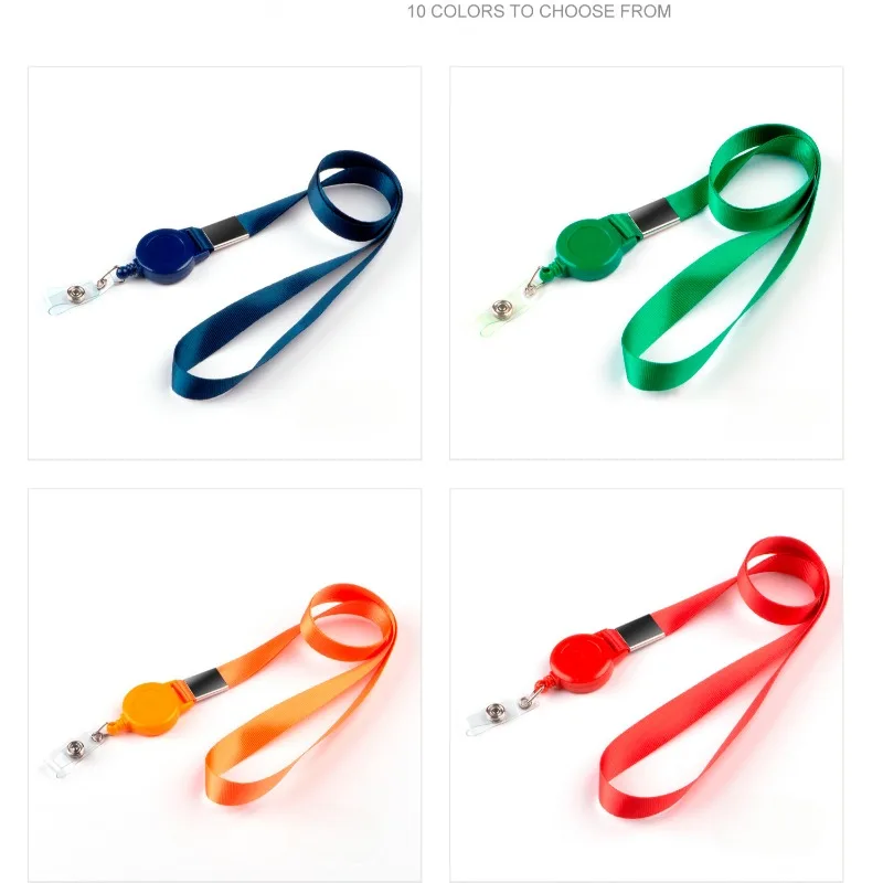 1Pc Solid Color Polyester Lanyard for Office Working Permit 1.5cm Width Pass Work Card Neck Strap Badge Holder Lanyards