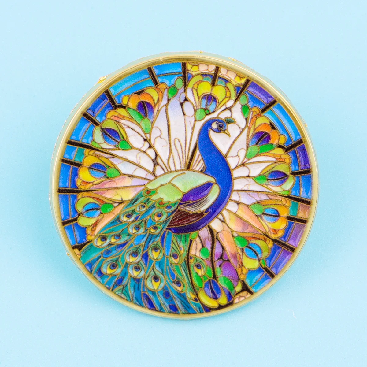 Colorful Glass Peacock Enamel Pin Peacock Brooch Lapel Badge for Jackets Backpacks Fashion Jewelry Gift for Animal Art Lovers
