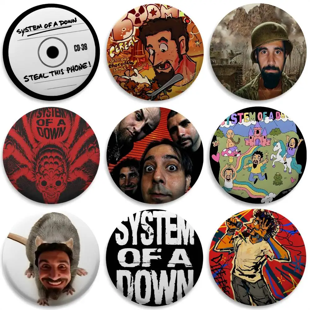 

Heavy Metal Band S-System of A Down Badges Exquisite Badge Brooches Creative Pins for Clothes Hat Backpack Gift Accessories