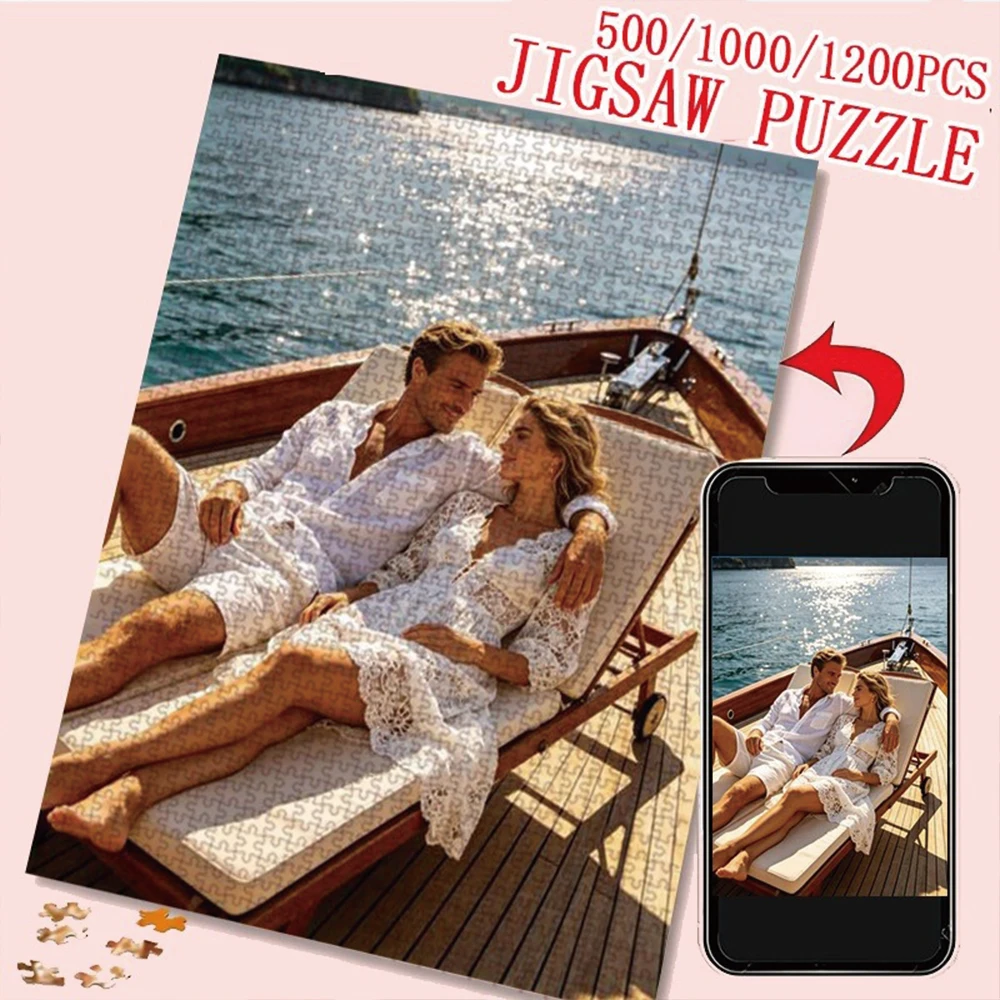 35/300/500/1000pcs Personalized Custom Photo Puzzle Family Photos Custom Photo Portrait Puzzle Handmade Birthday Gift