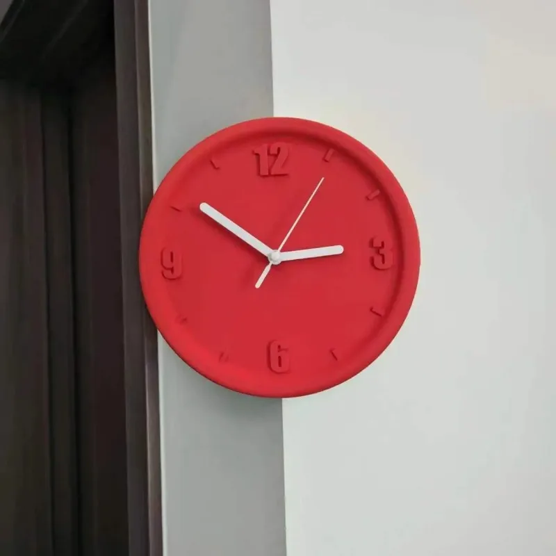 Ins Quiet Wall Clock 8inch Non-Ticking Punch-Free Corner Wall Clock Wall Decor Bedroom Technology Luxury Art Home Decoration