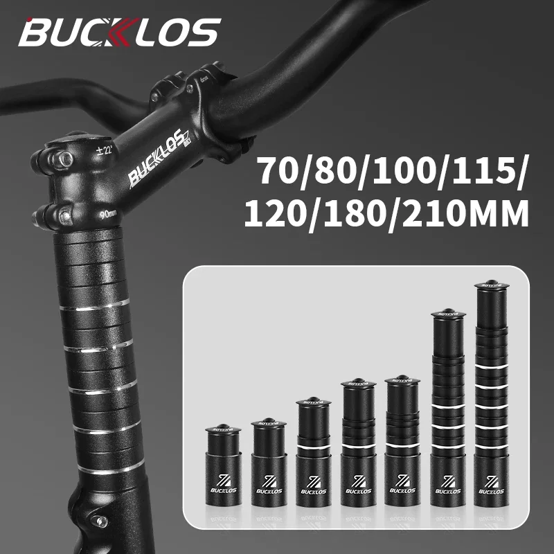 

BUCKLOS Bicycle Stem Extension Aluminum Alloy Bike Handlebar Rise Up 70/80/100/115/120/180/210mm Road MTB Stem Extender