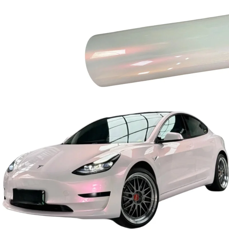 

High-quality lustrous Flower Joy powder chameleon vinyl cling film. Vinyl cling film is suitable for automotive packaging