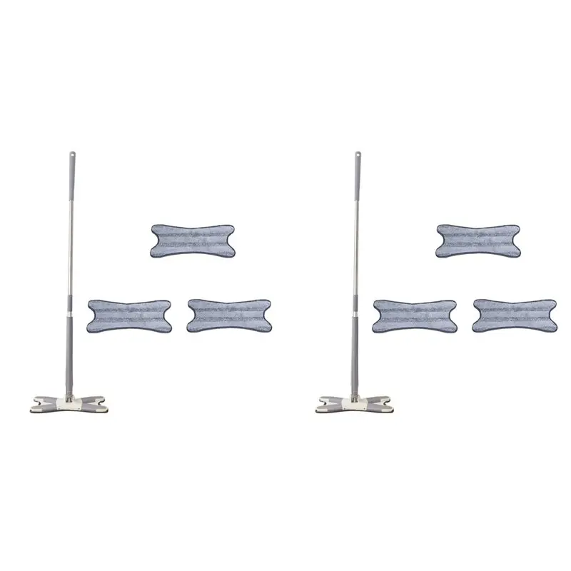 

Швабра YANA50I 2X для мытья полов с плоской насадкой и сменными салфетками, вращение на 360 градусов, отжим без рук, для ленивых, для уборки дома