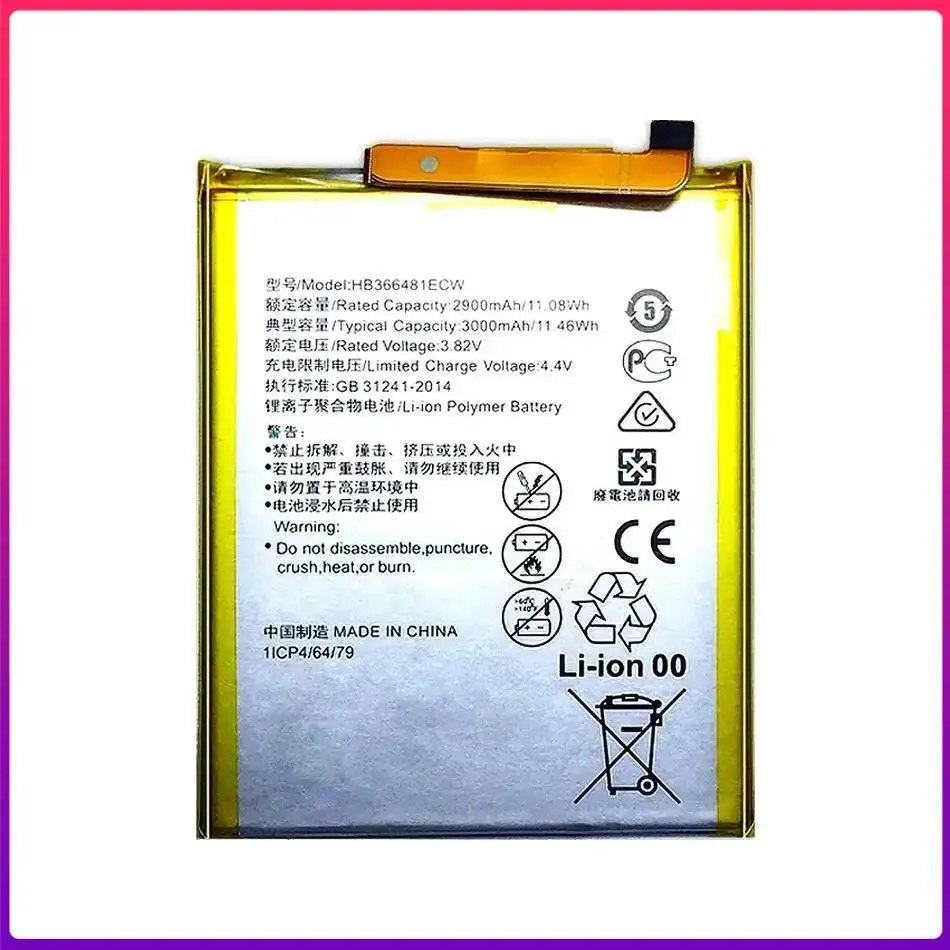 Mobile Phone Battery HB366481ECW 2900mAh For Huawei Ascend P9 Lite P8Lite 2017 P20Lite P10Lite For Honor 8 Lite 5C G9 Y6 II