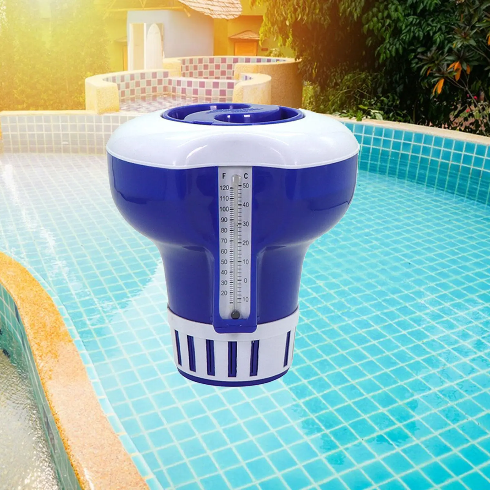 Pool Chlorine Floater Swimming Pool Floating Supplies Pool Clarifiers with Thermometer for Chlorine Hot Spring Pools view 3