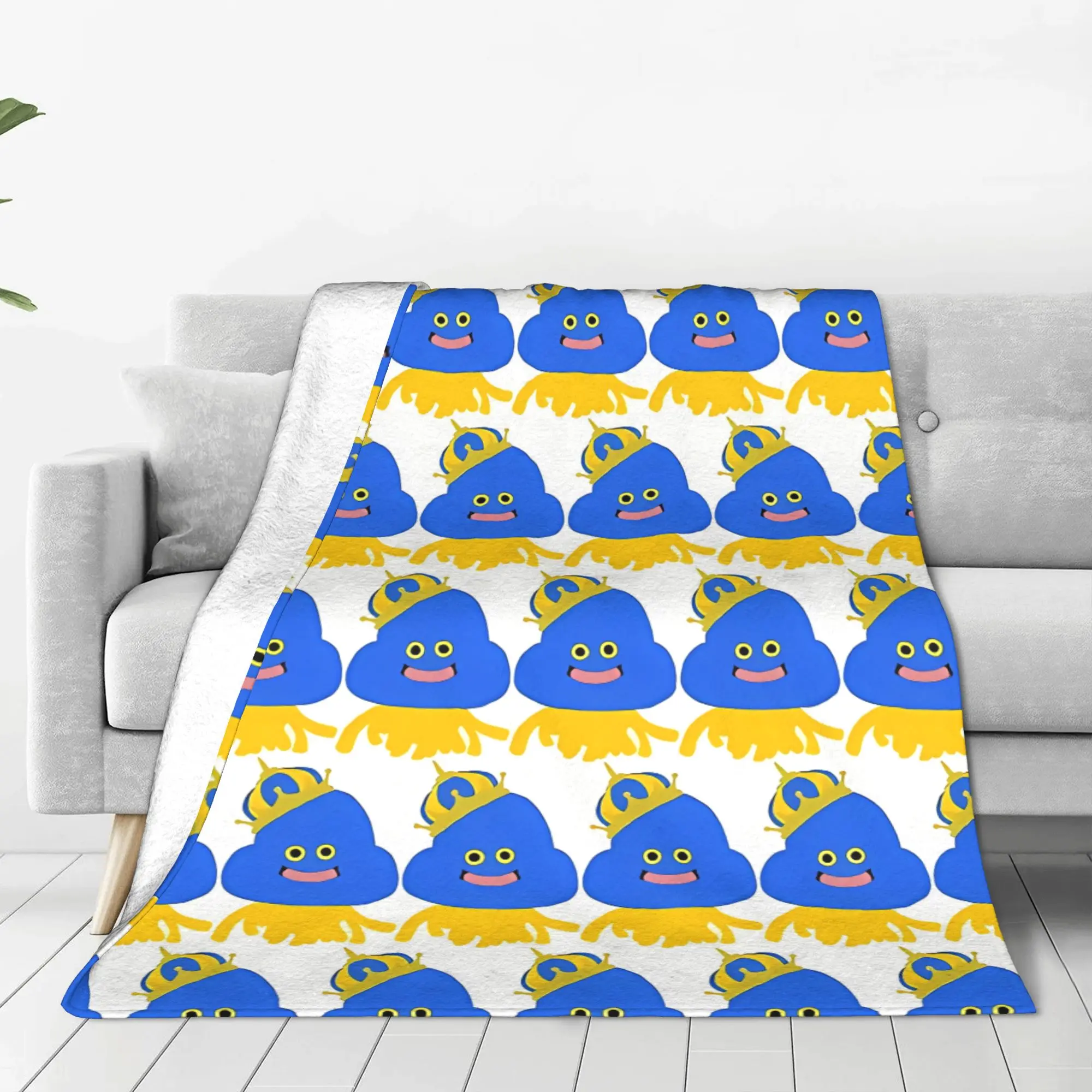 1PC Home Cutecore Kawaii King Heal Slime Dragon Quest Blanket Super Cosy Plush Home Living Room Sofa Halloween