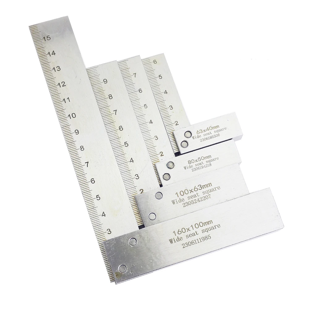 90 Degree Right Angle Ruler Wide Base With Scale Engineer Precision Ground Carbon Steel Hardened Angle Ruler Steel MeasuringTool