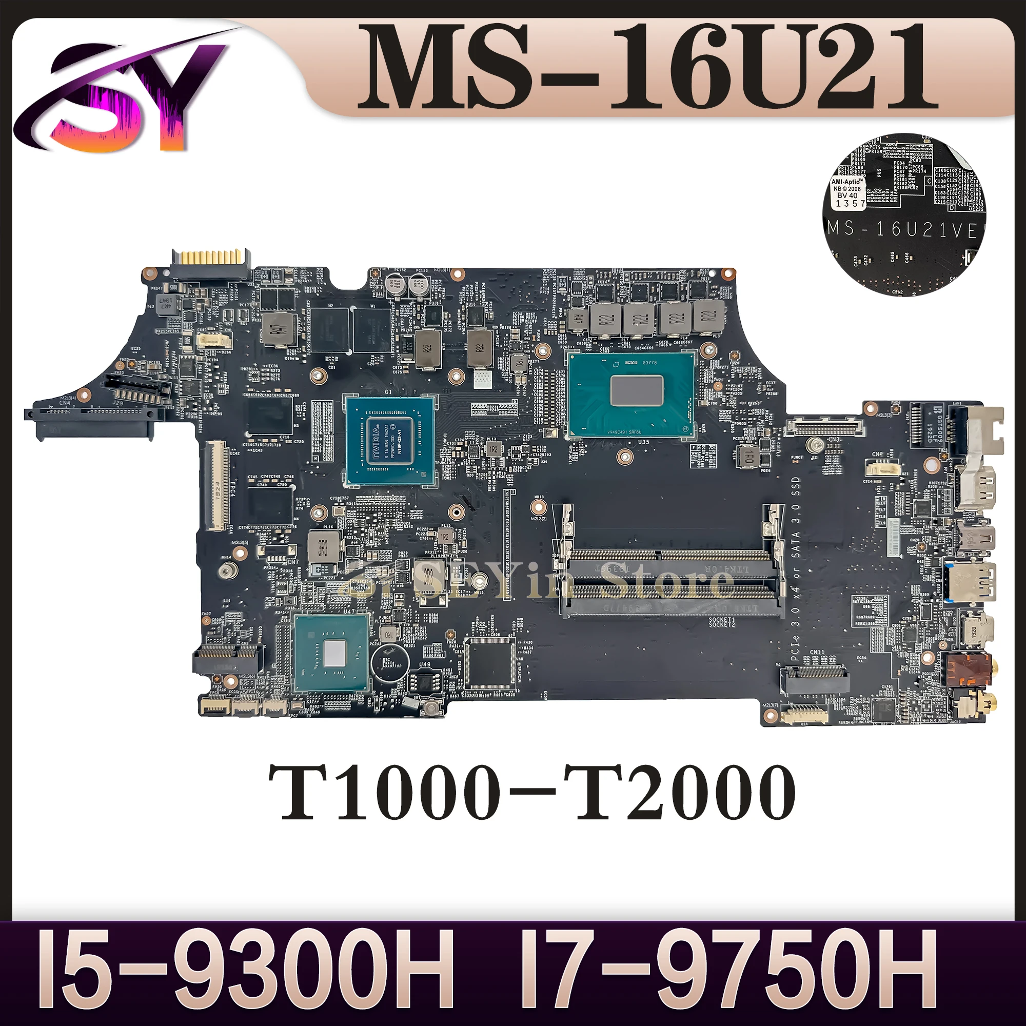 MS-16U21 Mainboard For  MSI MS-16U2 GE65 WE65 Modern  Laptop Motherboard I7-9750H T1000 T2000 100% Working