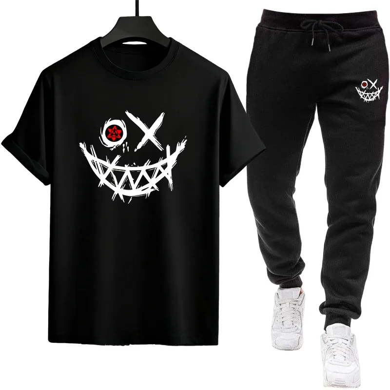 

2026 New in T-Shirts Co-ords Summer Men Tracksuit Crew Neck Tshirt and Sports Sweatpants Male Home Outdoor Comfort Casual Outfit