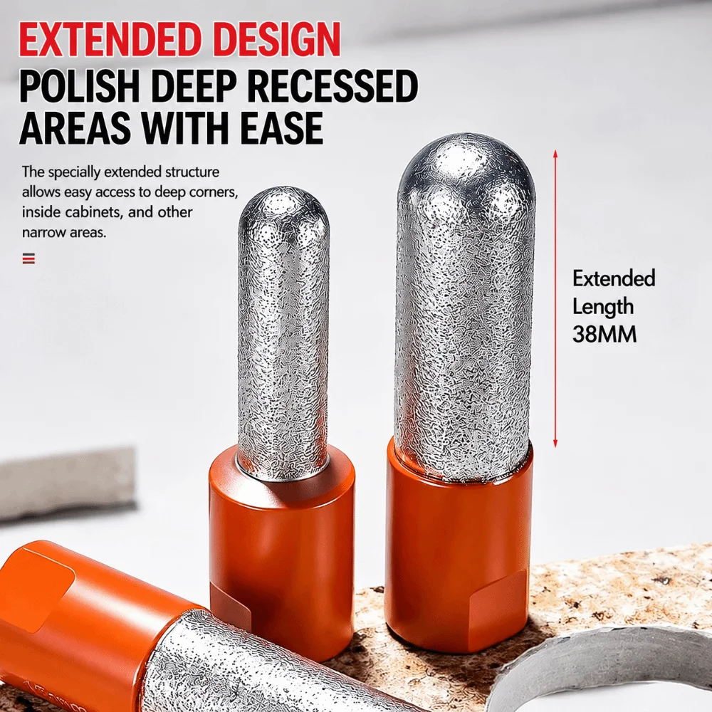 Multi-functional Edge Sanding Head Extended Shank Quick Radius Radius Grinding Bit Hole Enlarging Fine Sand Hole Trimming Bit