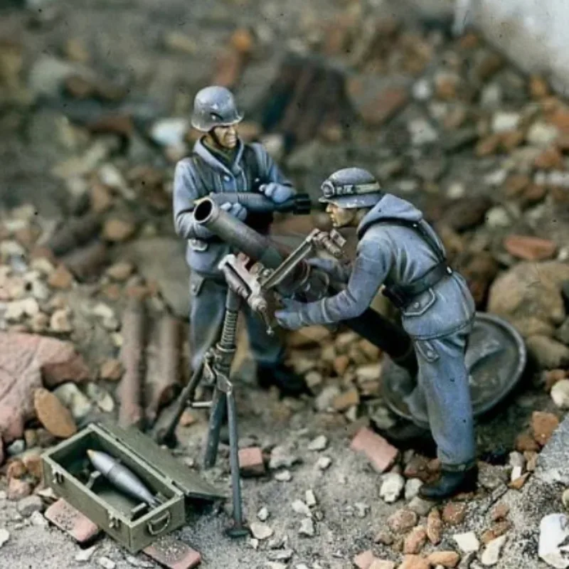 

1/35 Scale Resin Figure Assembled Model Kit Heavy Mortar Team WWII (2 Figs) History Miniature Unassembled and Unpainted Diorama