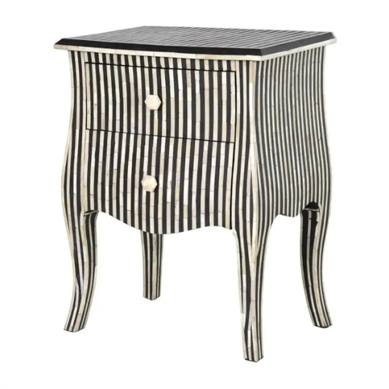 Bone inlay design shiny nesting table home décor luxury furniture