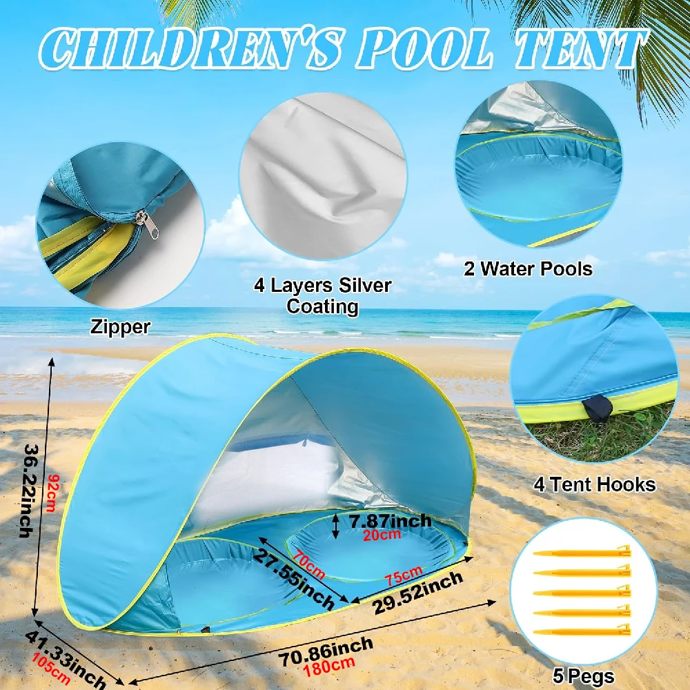 Baby Beach Tent Portable Shade Pool UV Protection Sun Shelter For Infant Outdoor Toys Child Swimming Pool Play House Tent Toys