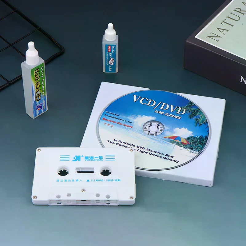 CD VCD DVD Player Lens Cleaner Audio Cassette Tape Head Cleaner Demagnetizer Audio Cassette Tape Player Wet/dry Head Cleaner