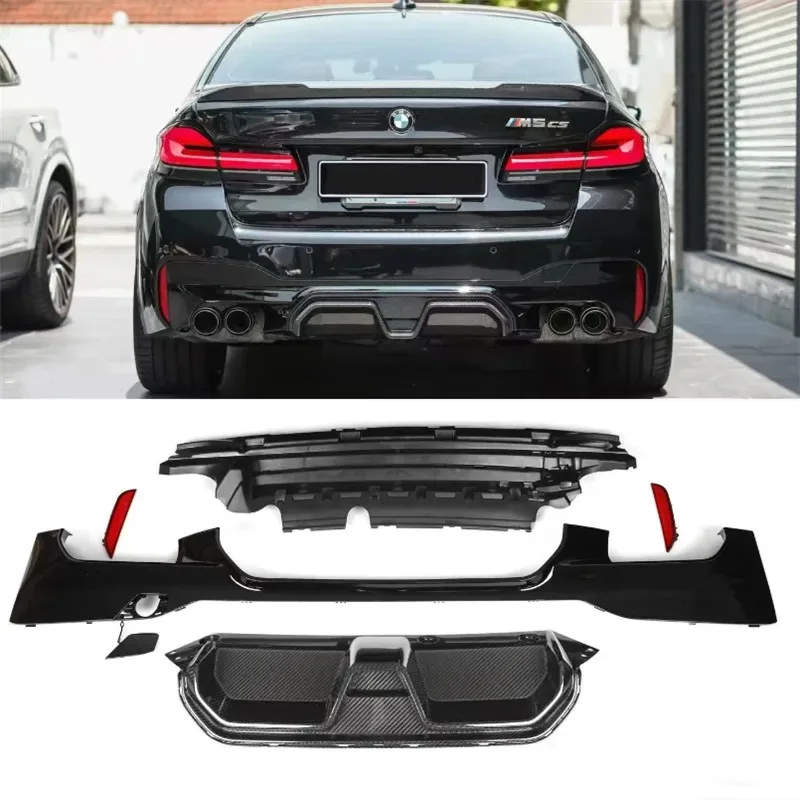 

For BMW F90 G30 G38LCI M5 525 530 540 2018-2023 ReaI Dry Carbon Fiber Rear Bumper Lip Diffuser Splitters Spoiler Back body kit