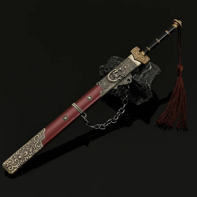 Espada Demon Slayer de 22cm, mito negro, juego Wukong periférico Yang Jian, arma de Metal, modelo, accesorio, colección de adornos, juguete artesanal