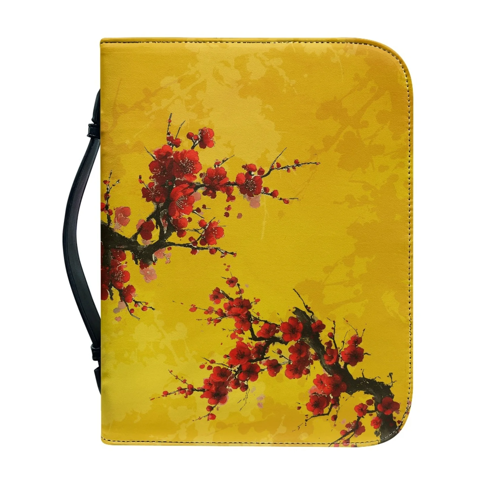 XIXIRIMIDO Cherry Blossom Print New Trend Large Capacity Bible Covers for Men PU Leather Bible Protector
