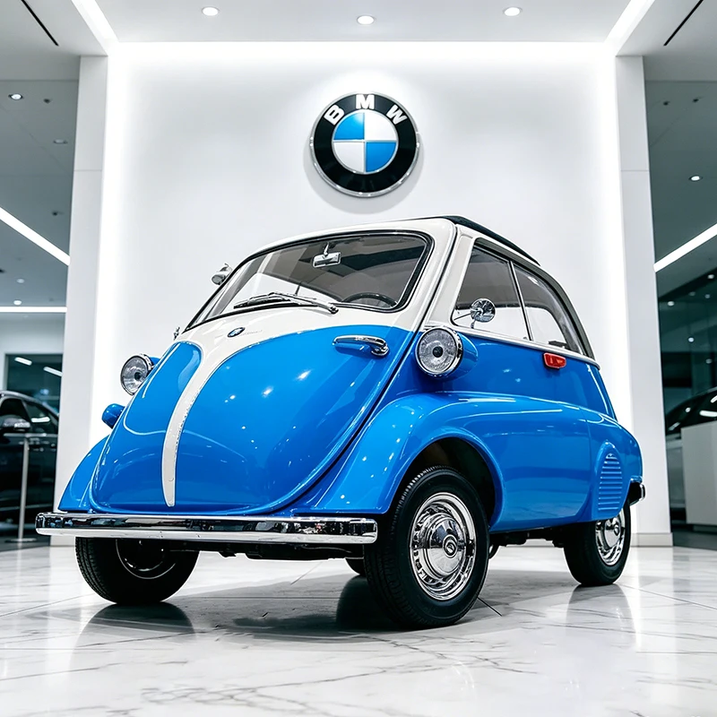 WELLY 1:18 BMW Isetta, Coche de Aleación Fundida a Presión, Modelo de Coche en Miniatura a Escala para Colección o Regalo