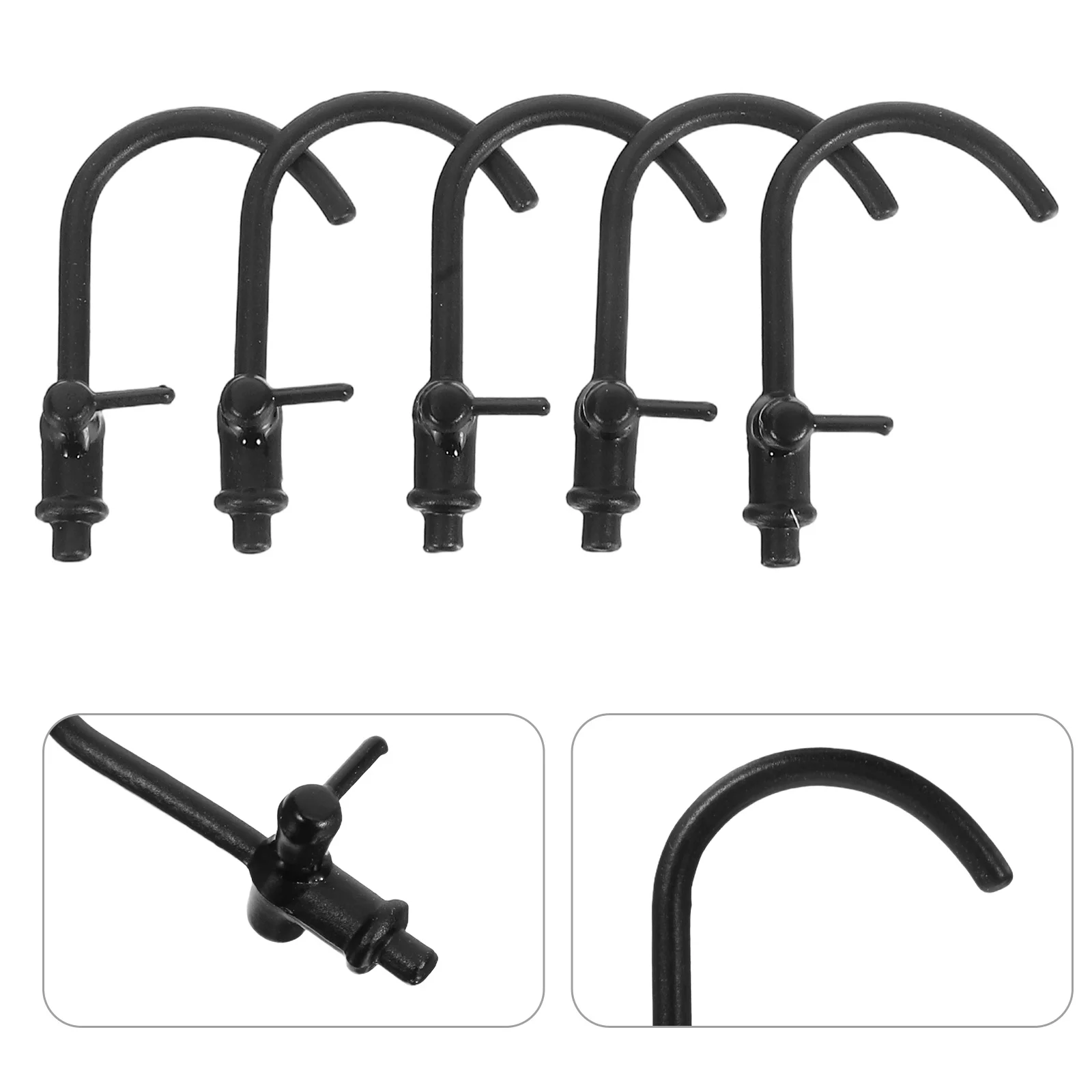 

5Pcs Miniature Faucet 1:12 Scale Realistic Kitchen Bathroom Taps Alloy Craft Accessory for Dollhouse Scene Decoration