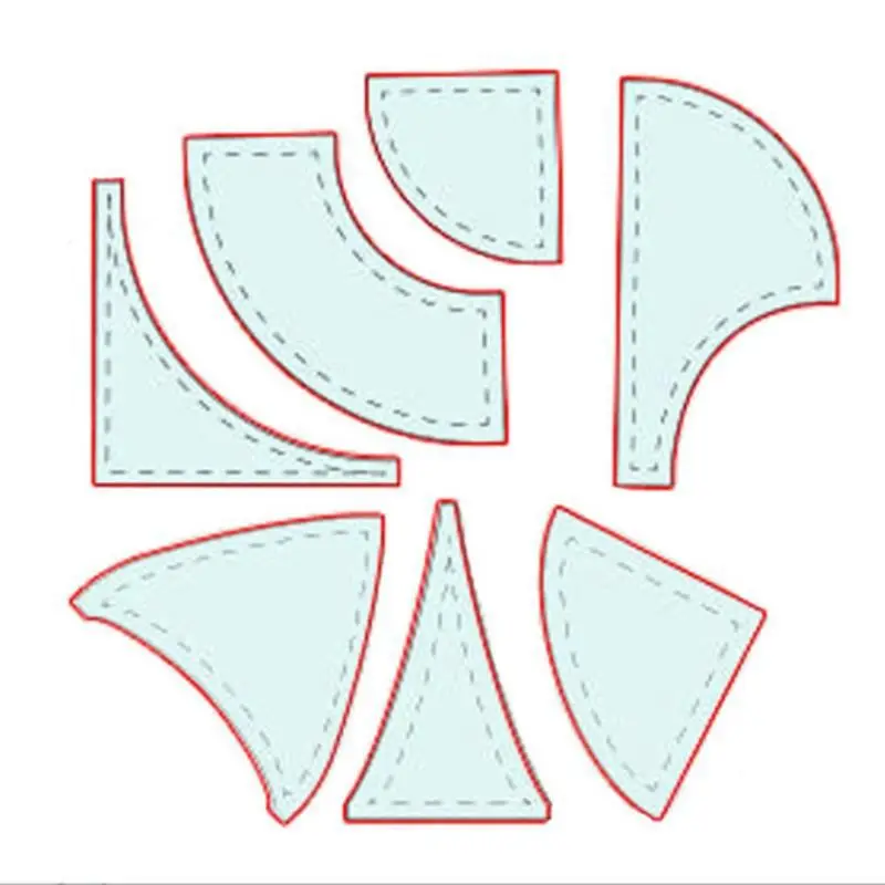 LUCK 7PCS Table Flag Quilting Ruler Kit Patchwork Ruler Quilting Tools Acrylic Quilting Templates Home DIY Craft Reusable