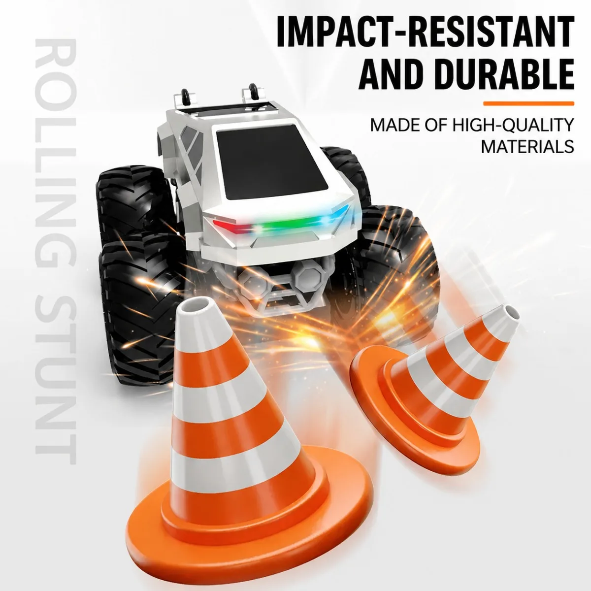 

RC Stunt Car With LED Lights Music And 2.4G Remote Control Big Wheel Off-Road Climbing Vehicle For Kids